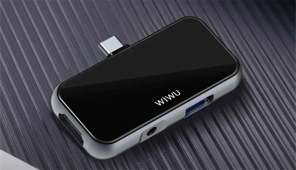 Wiwu Alpha T5Pro Type-C Hub 4 In 1 - Black - Tashqila Wiwu Alpha T5Pro Type-C Hub 4 In 1 - Black - Tashqila